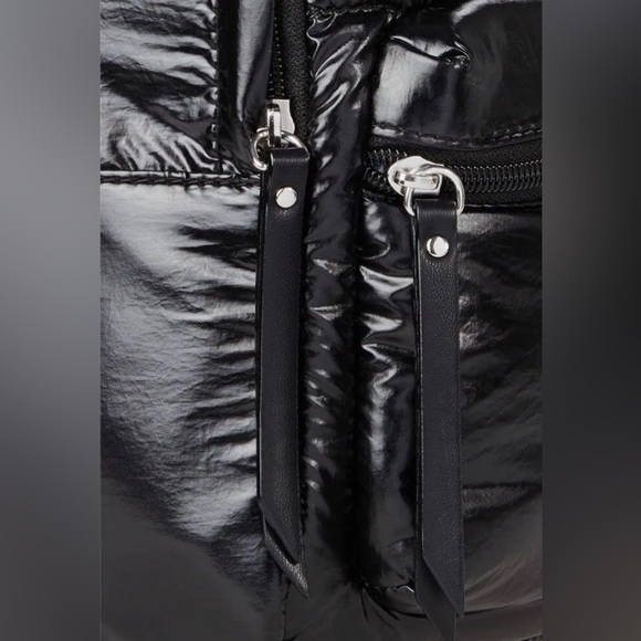 Circus by Sam Edelman Black Glossy Puffy Gwen Mini Backpack